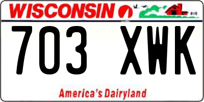 WI license plate 703XWK