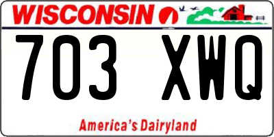 WI license plate 703XWQ