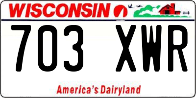 WI license plate 703XWR