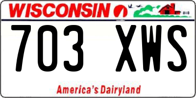 WI license plate 703XWS