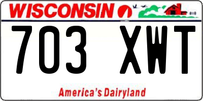 WI license plate 703XWT