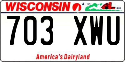 WI license plate 703XWU