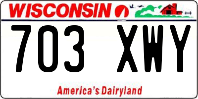 WI license plate 703XWY