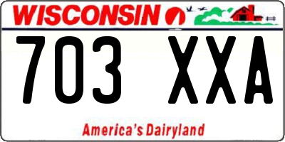 WI license plate 703XXA