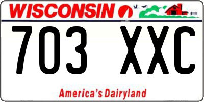 WI license plate 703XXC