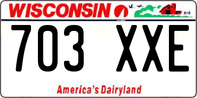 WI license plate 703XXE