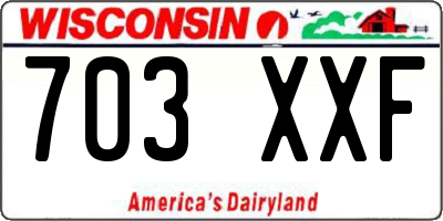 WI license plate 703XXF