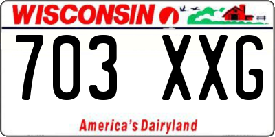 WI license plate 703XXG