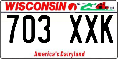 WI license plate 703XXK