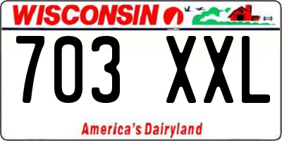 WI license plate 703XXL