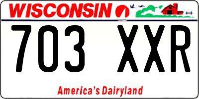 WI license plate 703XXR