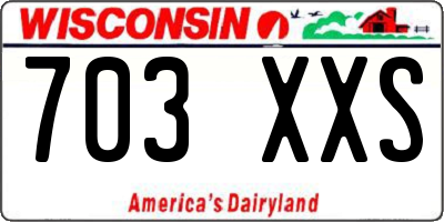 WI license plate 703XXS