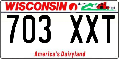 WI license plate 703XXT
