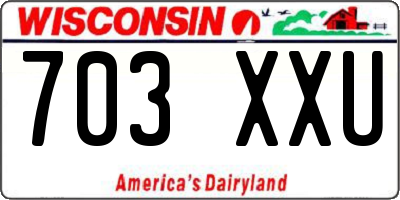 WI license plate 703XXU