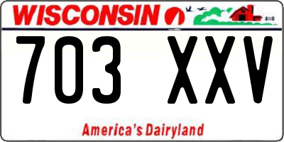WI license plate 703XXV