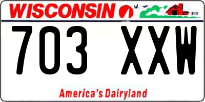WI license plate 703XXW