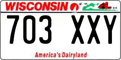 WI license plate 703XXY