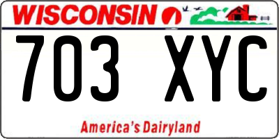 WI license plate 703XYC