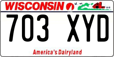 WI license plate 703XYD