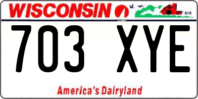 WI license plate 703XYE