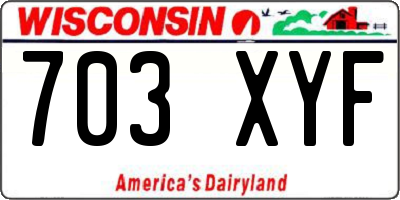 WI license plate 703XYF
