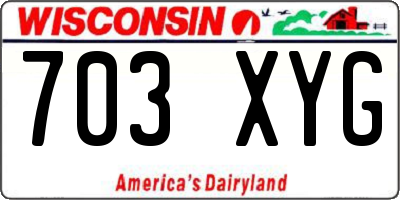 WI license plate 703XYG