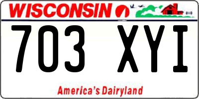 WI license plate 703XYI