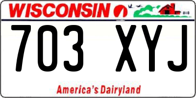 WI license plate 703XYJ