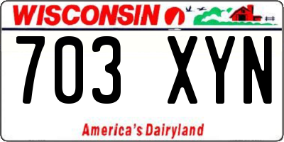 WI license plate 703XYN