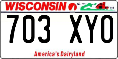 WI license plate 703XYO