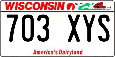 WI license plate 703XYS