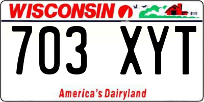 WI license plate 703XYT