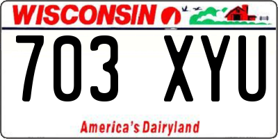 WI license plate 703XYU