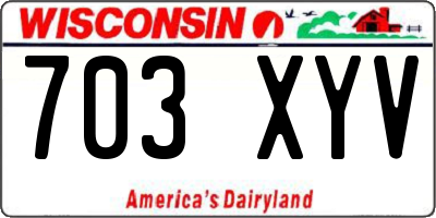 WI license plate 703XYV