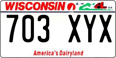 WI license plate 703XYX