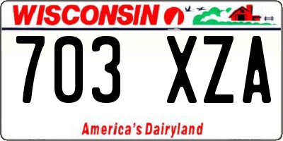 WI license plate 703XZA