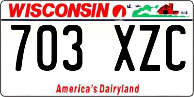 WI license plate 703XZC