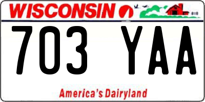 WI license plate 703YAA