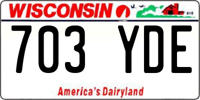 WI license plate 703YDE