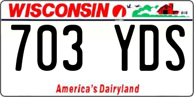 WI license plate 703YDS