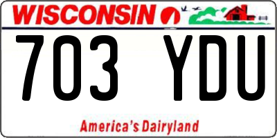 WI license plate 703YDU