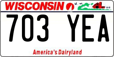 WI license plate 703YEA