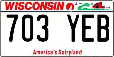 WI license plate 703YEB