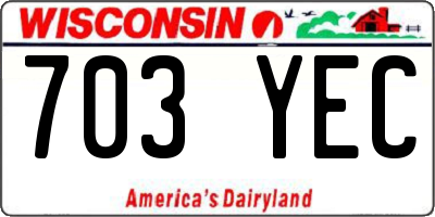WI license plate 703YEC