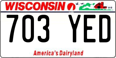 WI license plate 703YED