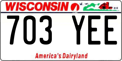 WI license plate 703YEE