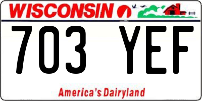 WI license plate 703YEF