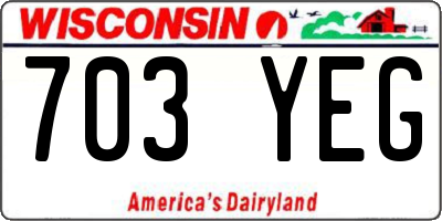 WI license plate 703YEG