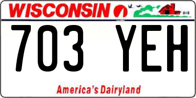 WI license plate 703YEH