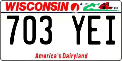 WI license plate 703YEI